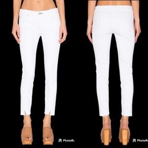 AMO Twist Sea Salt Jeans Slim‎ Fit Cut Ankle Length 4 Pockets White Size 28